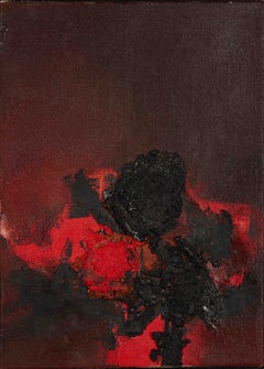 Luis Feito. Composition 225. 1960-1961. Oil and sand on canvas. 33 x 24 cm.