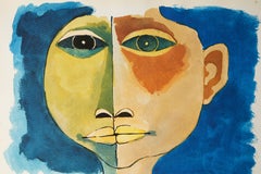 Oswaldo Guayasamín. Portrait. ca. 1989. Watercolour on cardboard. 45 x 32.5 cm.