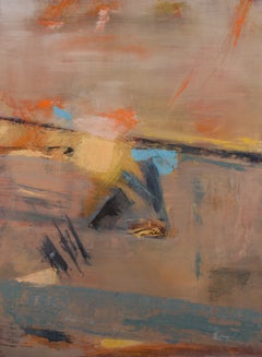 Chihuahua Land, Contemporary Abstract Landscape, Oil Painting on Paper