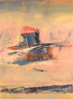 Seep Spring Canyon, Contemporary Abstract Landscape, Oil Painting on Paper