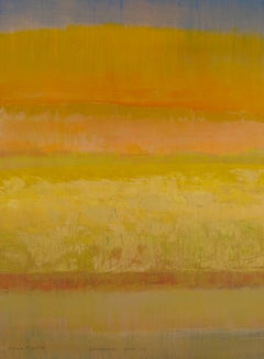 Approaching Sioux City, Contemporary Abstract Landscape, Oil Painting on Paper