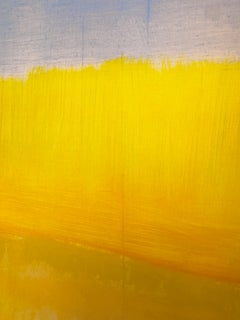 In avvicinamento a Sioux City, Paesaggio astratto contemporaneo, Dipinto a olio su carta
