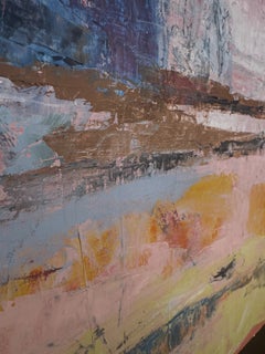 Leaving Mesa Verde, Contemporary Abstract Landscape, Oil Painting on Paper