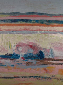Leaving Mesa Verde, Contemporary Abstract Landscape, Oil Painting on Paper