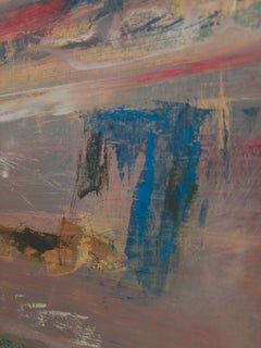 Le scogliere rosse del Rio Chamma, Paesaggio astratto contemporaneo, Dipinto a olio su carta