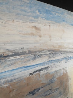 Delicate Dawn, Contemporary Abstract Landscape, Oil Painting on Paper