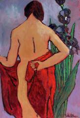 Modernist Nude in Oil "Figure with Iris"