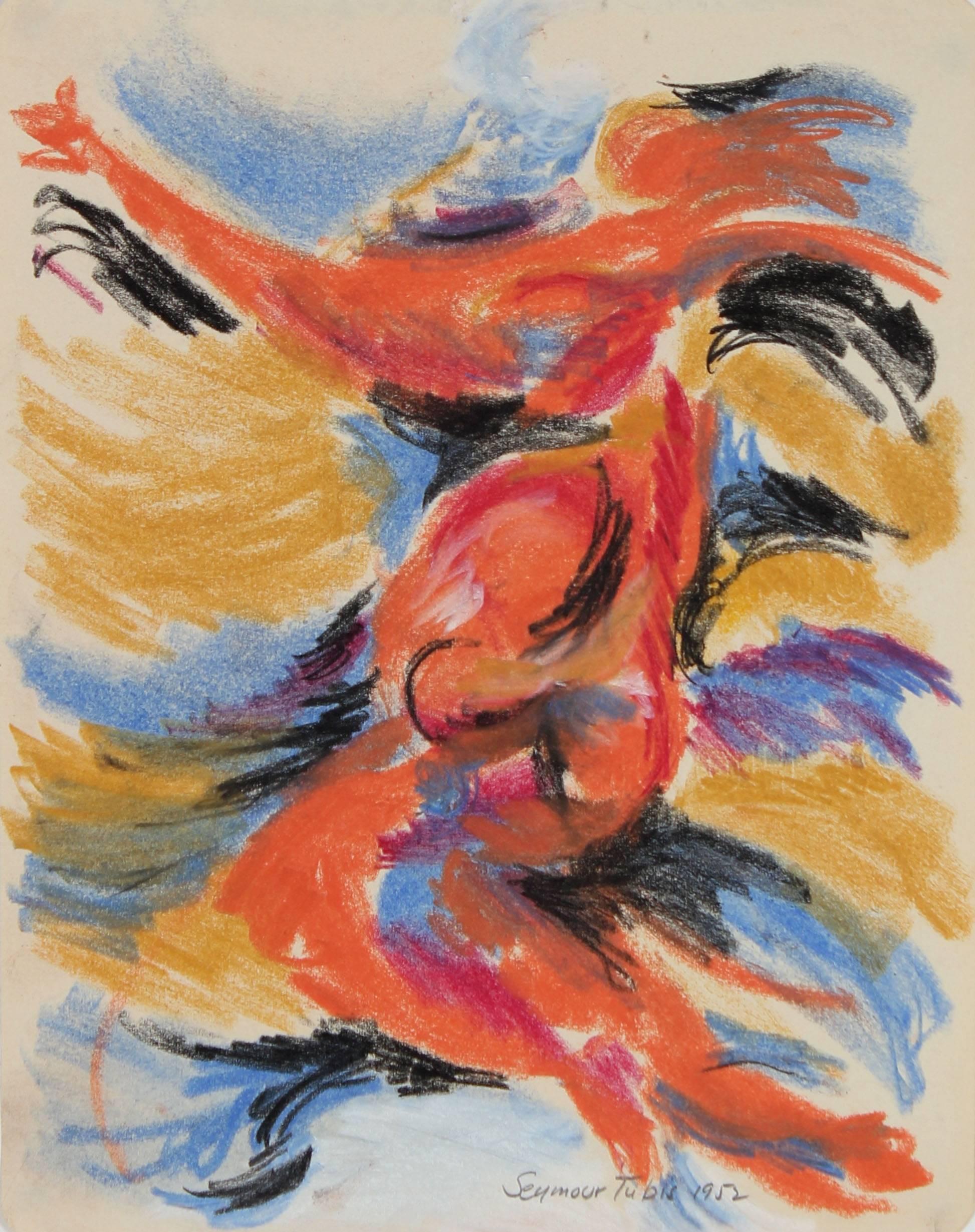 Seymour Tubis Nude - "Dancing Woman" Expressive Abstract Figure