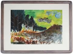"Landscape with Green Sky" Gouache on Paper, 1944