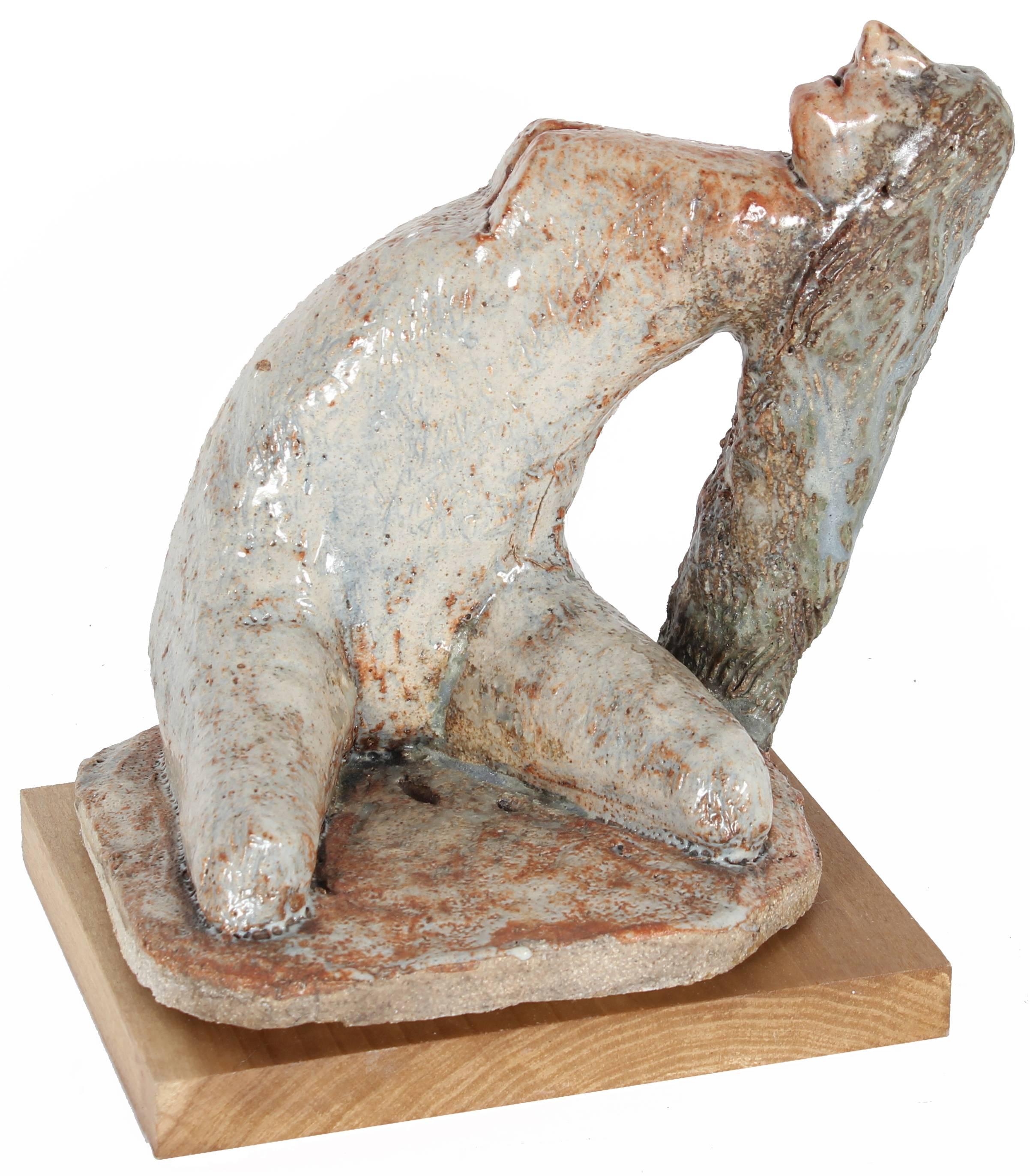 Dave Fox Nude Sculpture - Arched Female Form Glazed Ceramic Sculpture, 2006