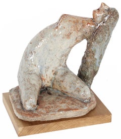 Arched Female Form Glazed Ceramic Sculpture, 2006
