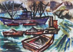 Expressionist Harbor Scene 9