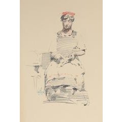 Seated Parisian Woman, Study in Charcoal 12