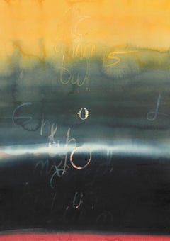Watercolor Abstraction with Text, 20th Century