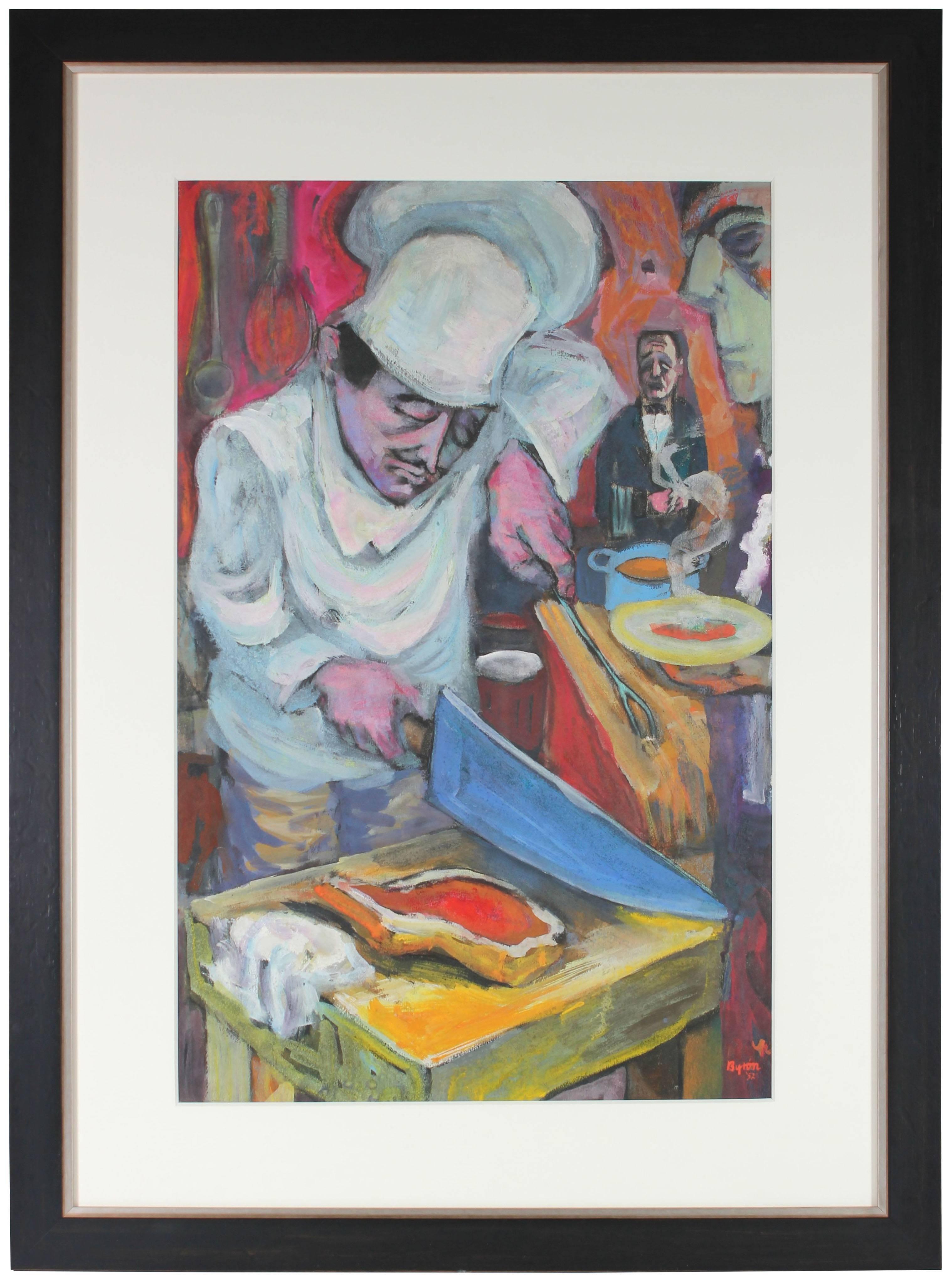 Byron Randall Interior Painting - "Poor Little Cook" Expressionist Kitchen