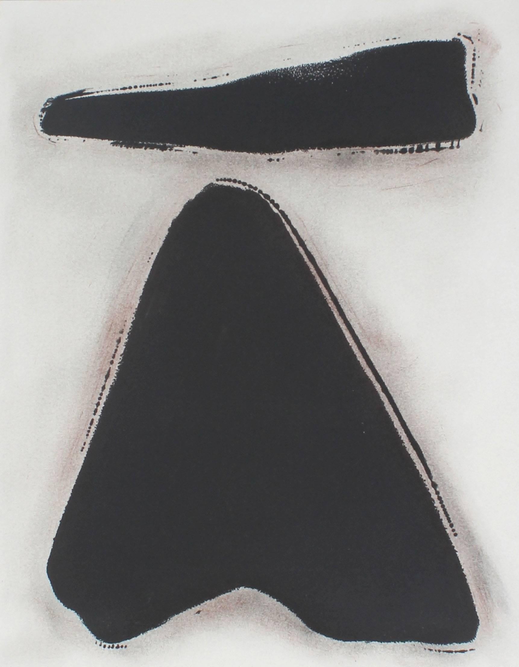 Rob Delamater Abstract Drawing - "Balance VII" Ink & Charcoal, 2014, R. Delamater