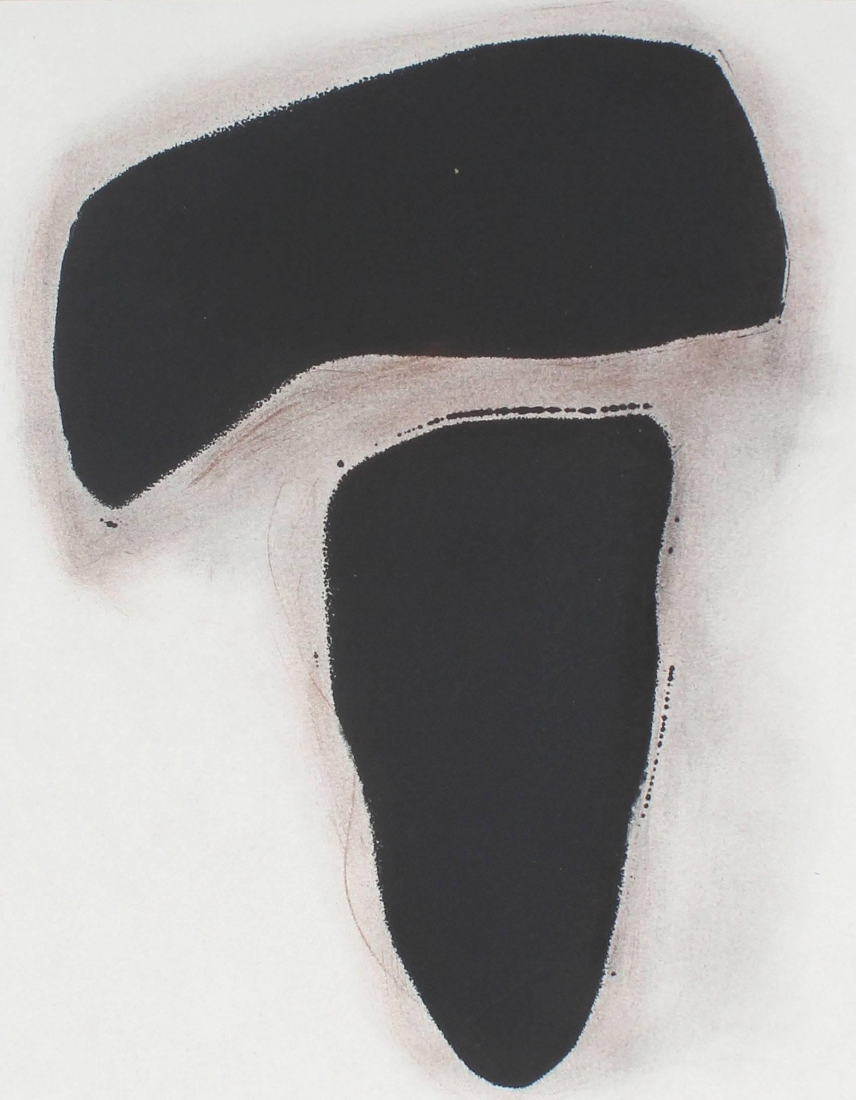 Rob Delamater Abstract Drawing - "Balance IV" Ink & Charcoal Abstract, 2014