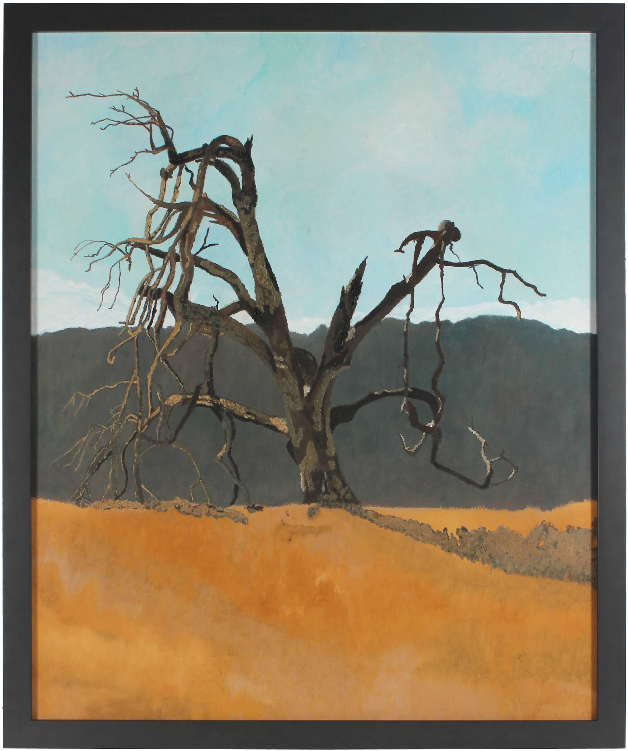 Gaétan Caron Abstract Painting - "Le Vieux Chêne" (Ancient Blue Oak), Northern California Landscape, in Oil