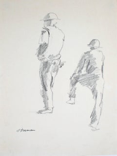 Construction Workers Graphite Drawing