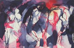 "Figure in the Flood" Expressionist Ink Wash