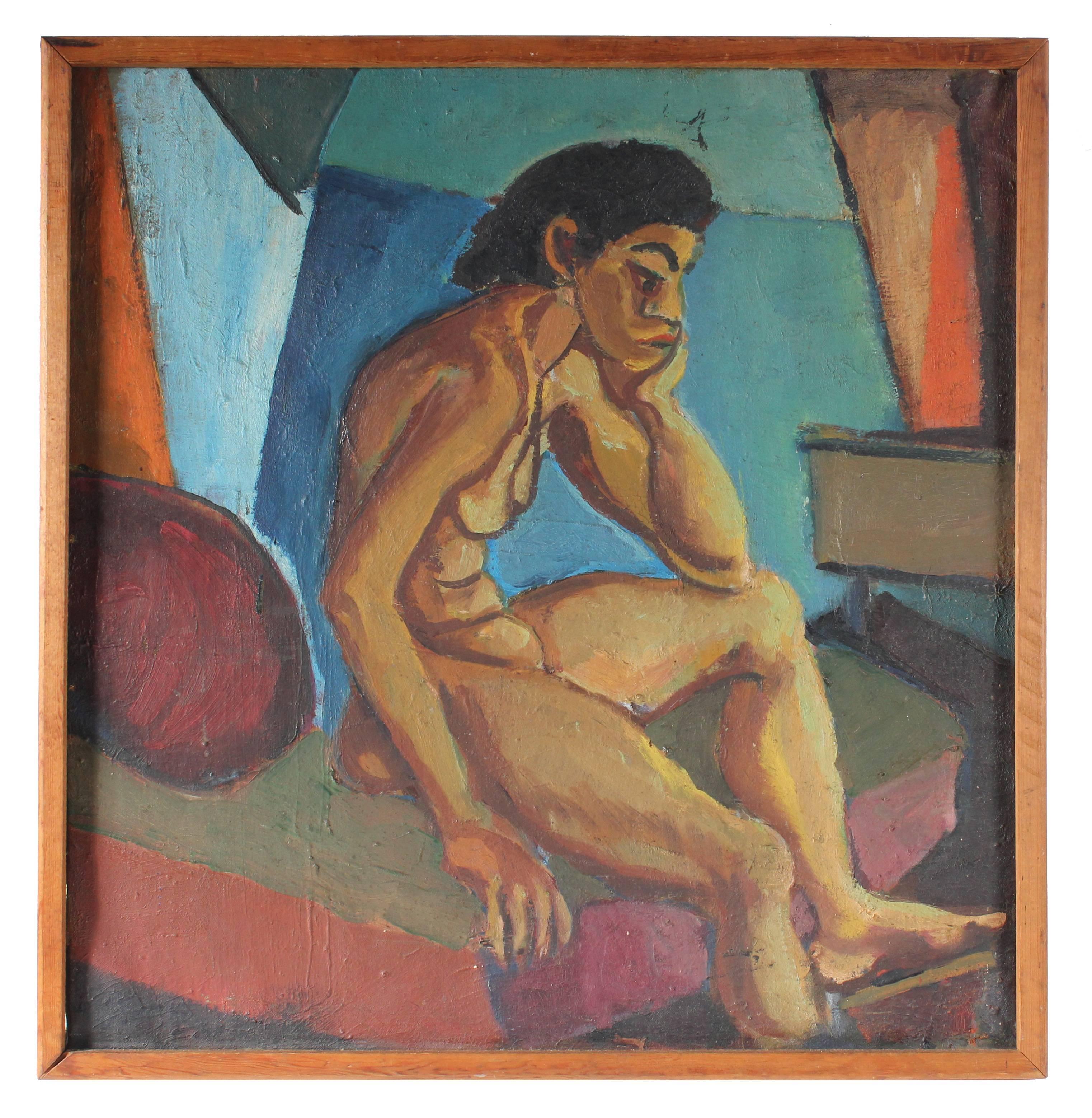 Richard Van Wingerden Nude Painting - Mid Century Expressionist Nude