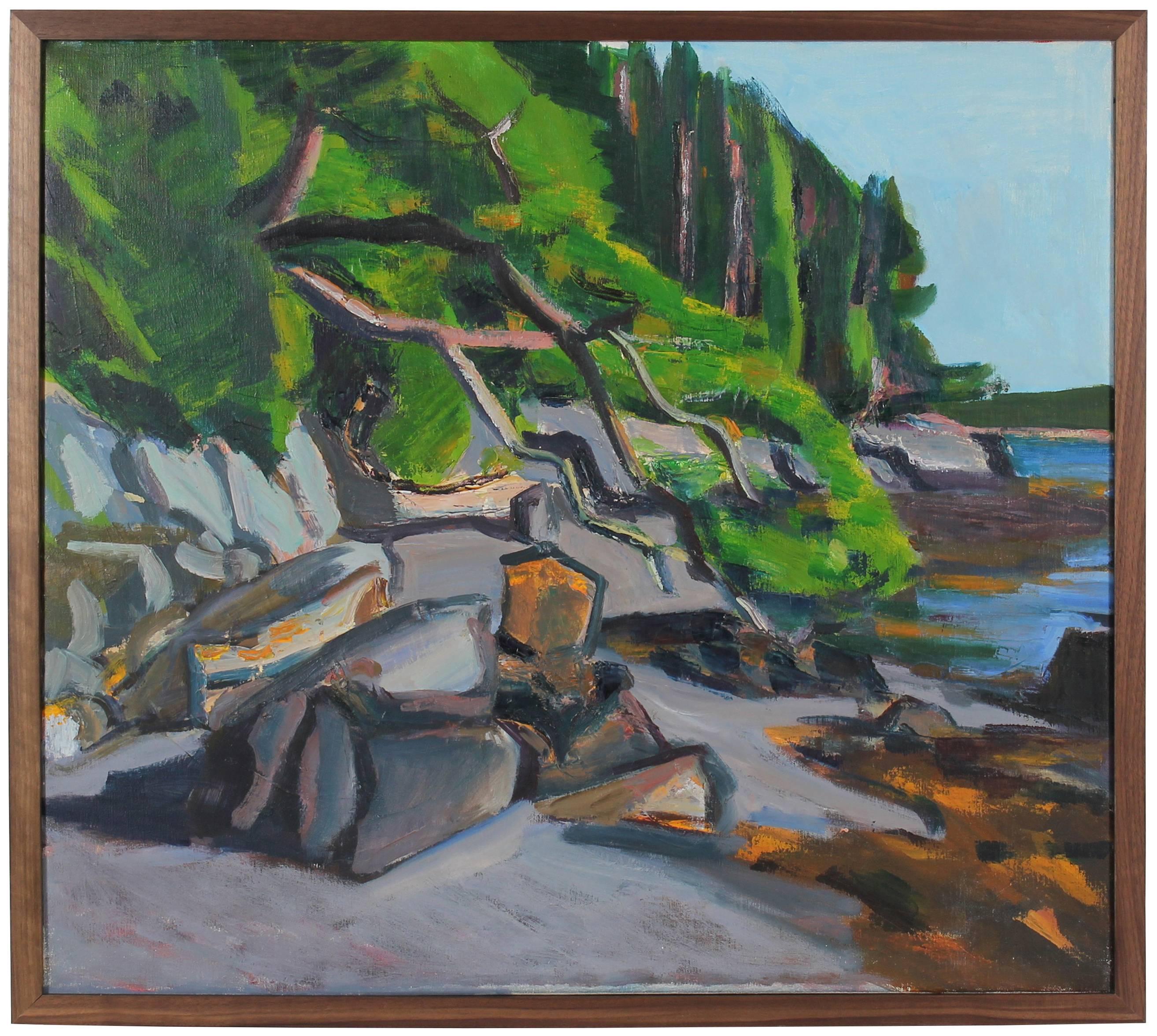 Hearne Pardee/ Gina Werfel Landscape Painting - "Islesboro, Maine" Late 20th Century Oil