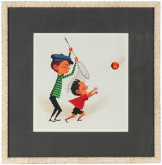 "The Catch" Mid Century Illustration