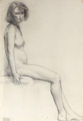 Seated Nude, 1920s Charcoal by Clyde F. Seavey