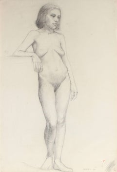 Delicate Figure Study in Charcoal, Circa 1920s