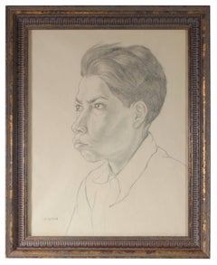 Portrait of a Mexican Boy, Graphite Drawing, Circa 1947