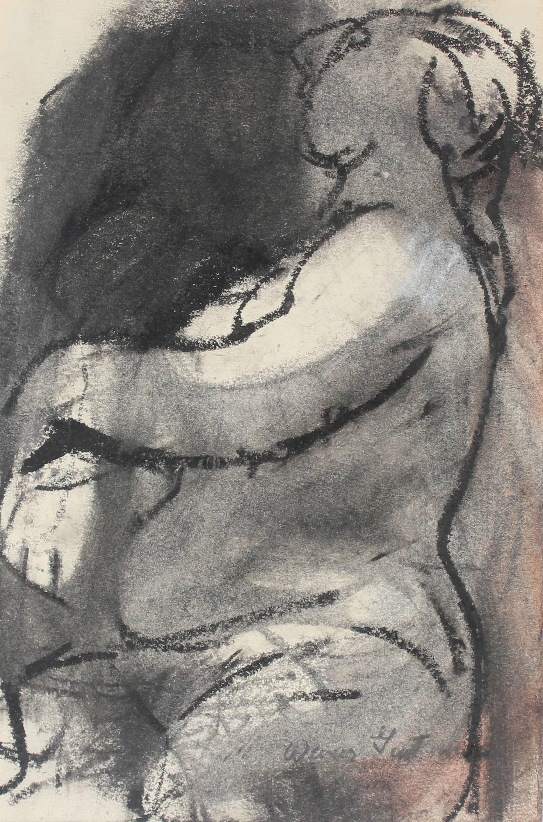 Mid Century Monochromatic Nude by E.W. Guttman - Art by Ethel Weiner Guttman