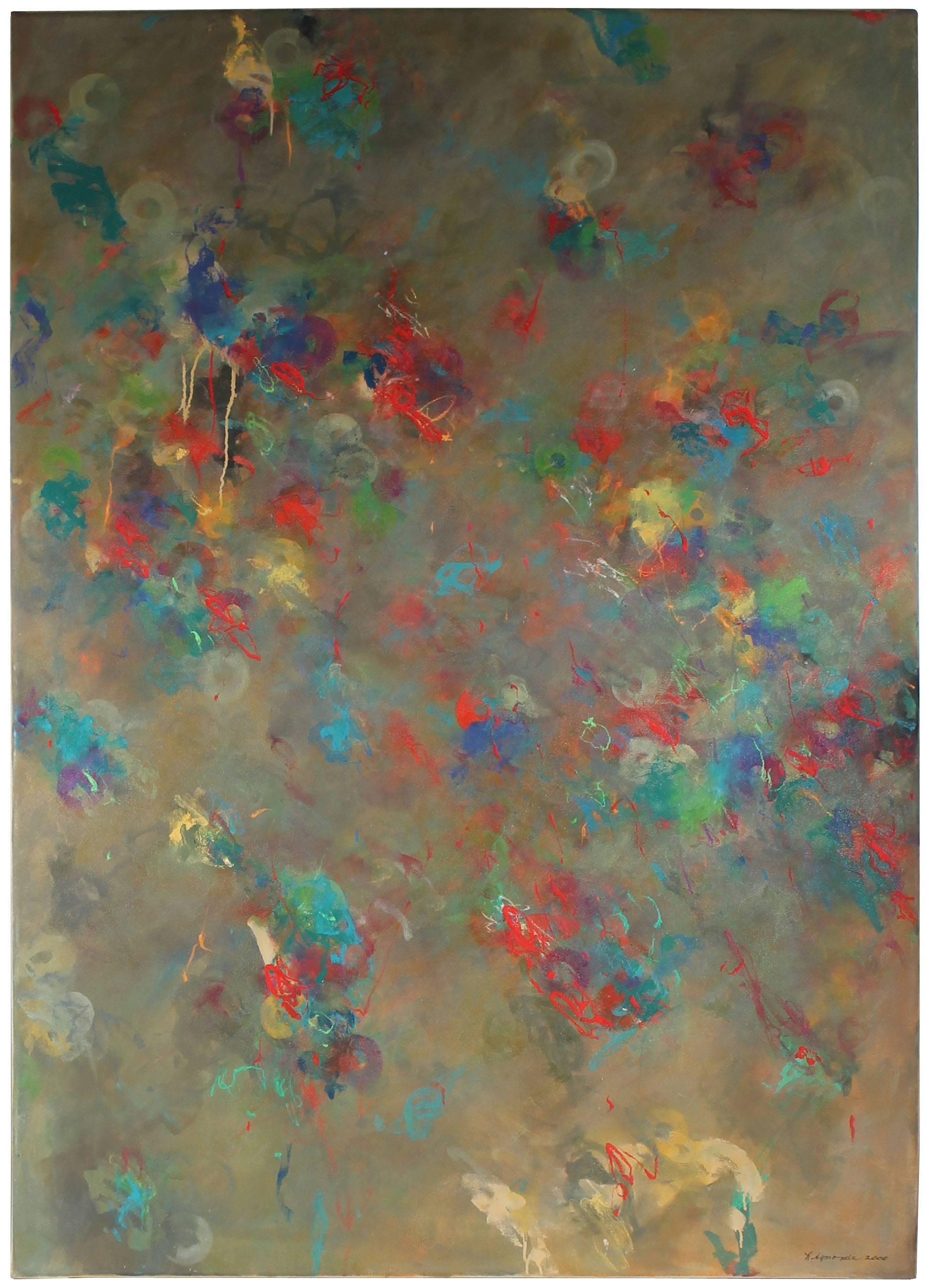 Linda Symonds Abstract Painting - "Cacophony", Large Oil Abstract, 1998