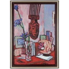 "Iris in Clutter" Modernist Still Life 10