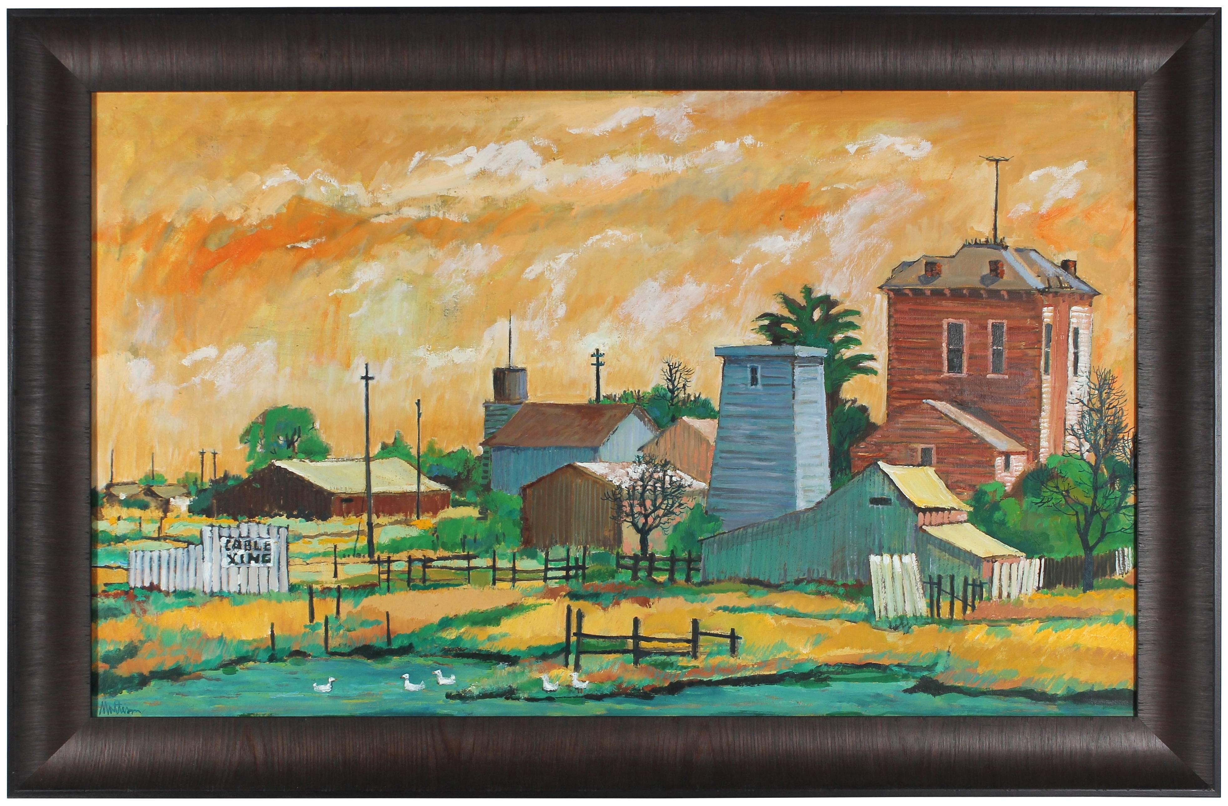 Rip Matteson Landscape Painting - "Alviso" Bay Area Landscape in Oil
