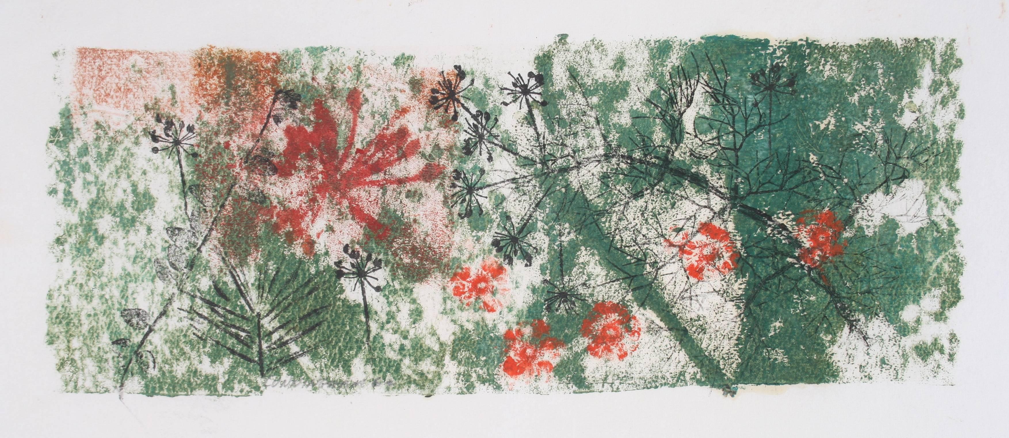 Carol Cunningham Landscape Print - "Pasticcio" Botanical Monotype, 1964