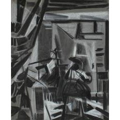 Cubist Charcoal Study of Vermeer 9