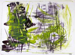 Expressionist Abstract Lithograph, Mid 20th Century