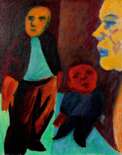 Expressionist Figures, Oil on Canvas, Circa 1940s