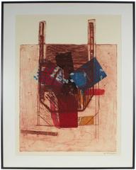 Mixed Media Abstract Expressionist Print, 1995