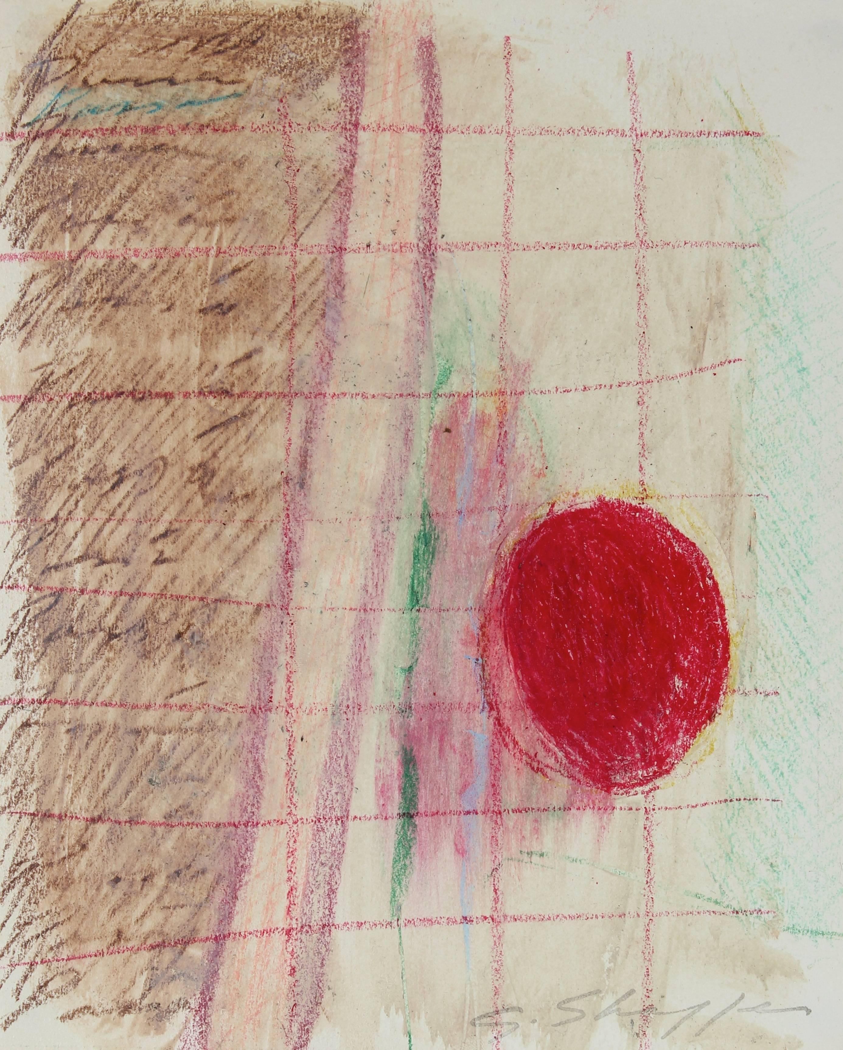 Gary Lee Shaffer Abstract Drawing - Abstract Expressionist Study in Pastel, 1970