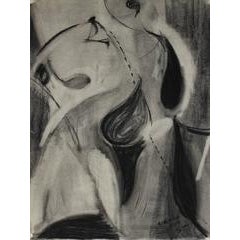 "New York" Abstract in Charcoal 4