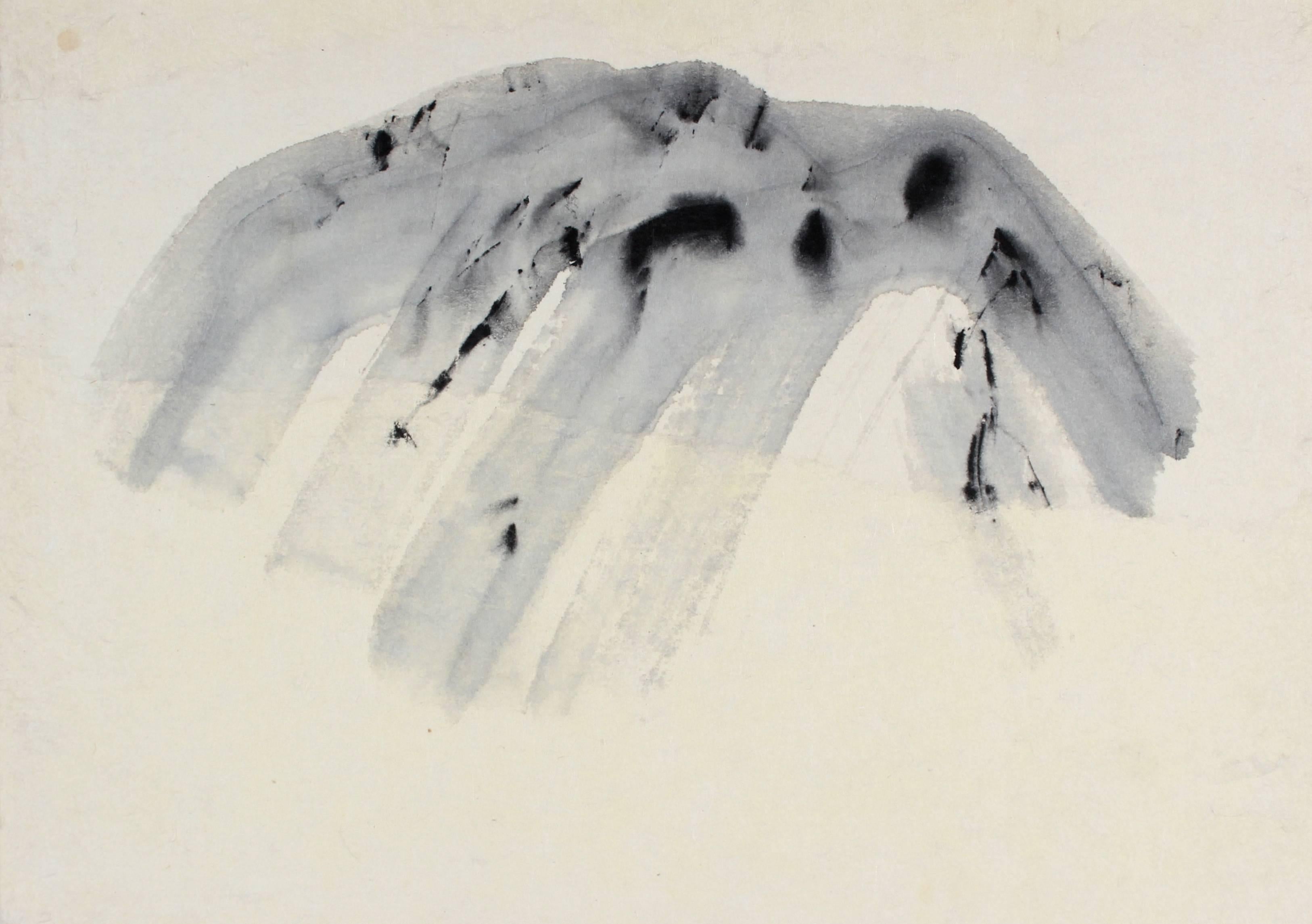 Gwen Stone Landscape Art - "The Mountain Speaks" Ink Wash, 20th Century