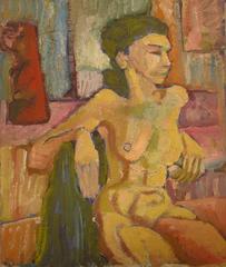 Mid Century Expressionist Nude, Oil on Canvas