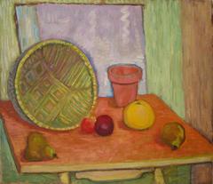 Bright Still Life with Fruit and Pottery