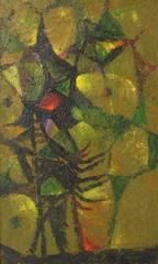 "Arachnidian Design" Abstract in Green, Circa 1930s