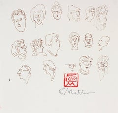 Portrait Studies in Ink, Late 20th Century