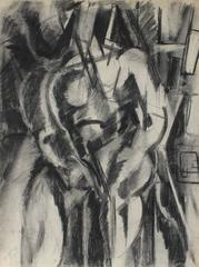 Cubist Figure in Charcoal