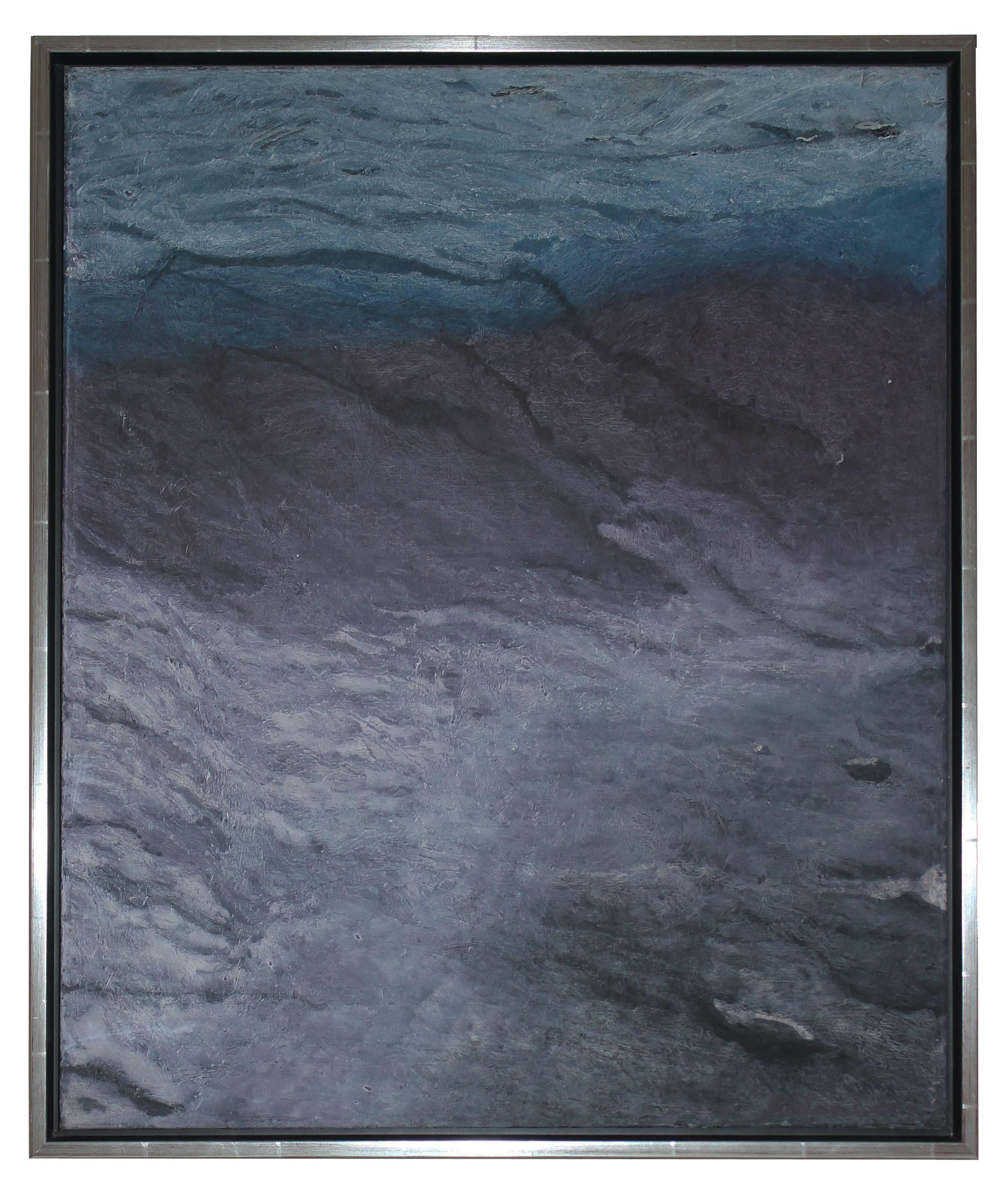 Gaétan Caron Abstract Painting - "Surf" Abstracted Coastal Scene in Oil, 2015
