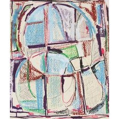 Modernist Abstract in Ink and Pastel, Mid 20th Century 12