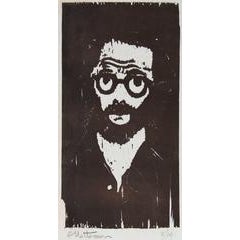Woodcut Portrait with Glasses 10